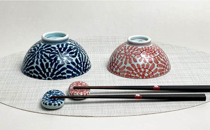 斉山窯　タコ唐草　茶碗 3枚セット　波佐見焼　鉢　ボウル 鉢 有田焼 波佐見焼 丸鉢 花弁タコ唐草浅鉢 ボウル 縁起物｜和