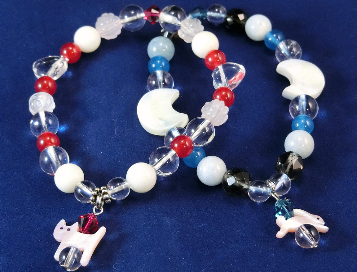 オリジナルブレスレット「月とうさぎ」【007D-053】