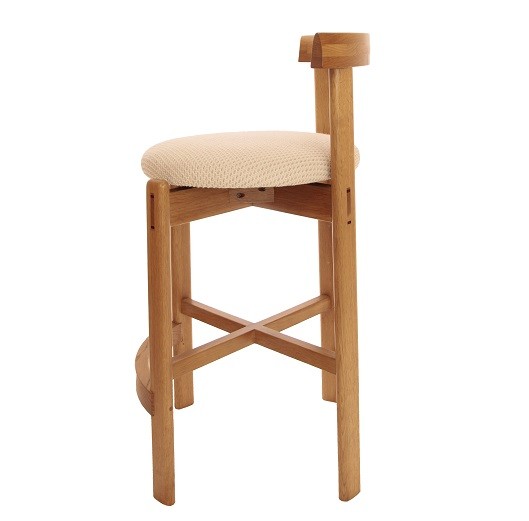 090-001　ラウンドハイチェアー　布座（ウール）（１脚）