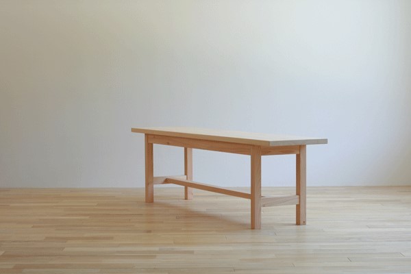 対馬ヒノキ ベンチ ( サイズオーダー 可)  《対馬市》【家具製作所kiiro】椅子 イス 木製 家具 [WAL018]