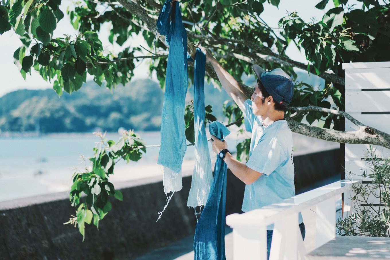 オリジナル藍染マスク