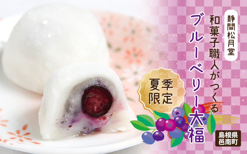 【先行予約】【期間限定】和菓子職人がつくるブルーベリー大福6コ入　2パック　7月よりお届け