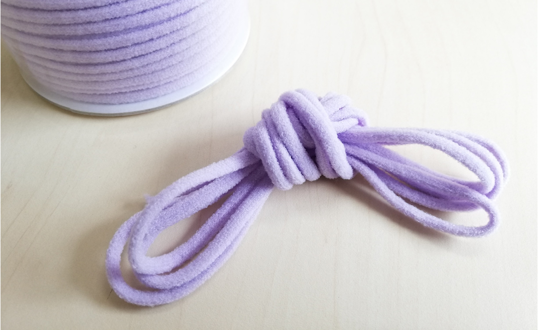 [P058] マスクゴム（リリヤン8本針）4mm×100m（抗ウイルス&抗菌加工済み）【パープル】