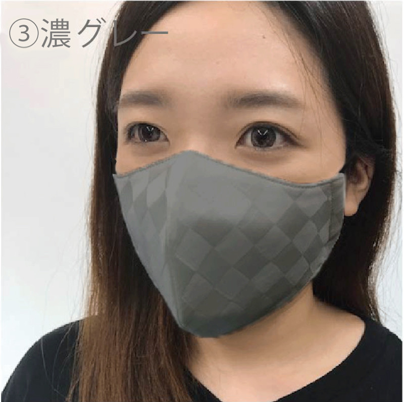 絹マスク 1枚 超立体ウイルス対策型 いろひかり カラー10色 ALLシーズン Lサイズ【3.濃グレー】 [A-9811_03]