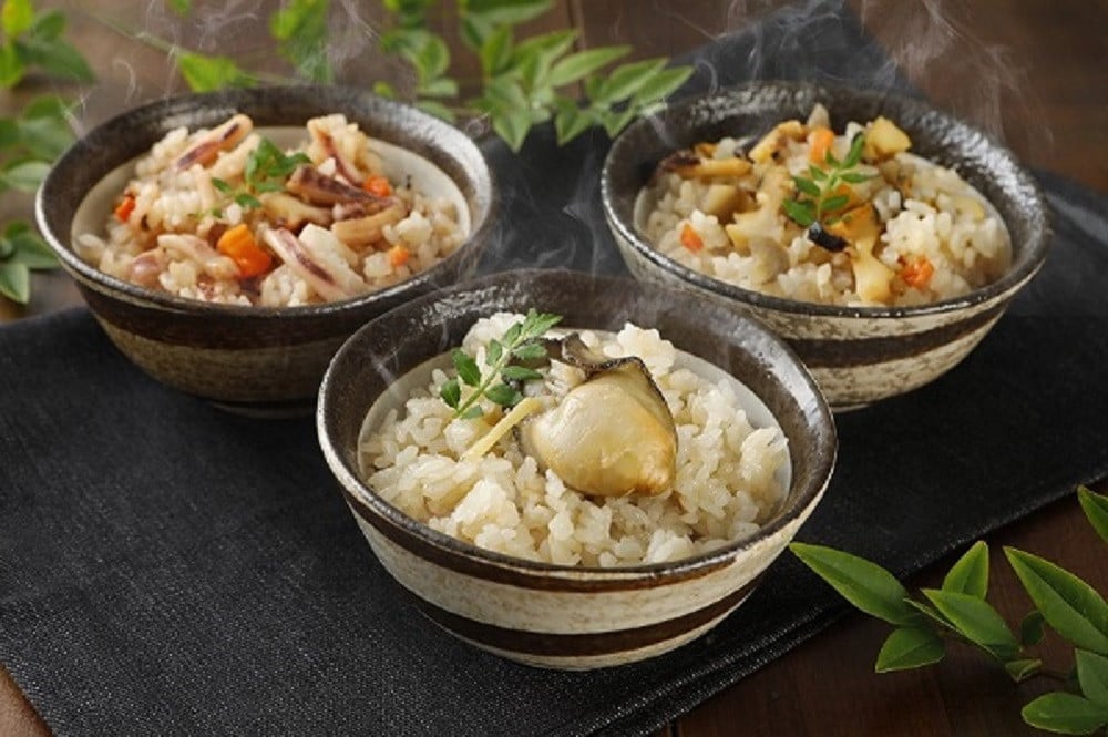 【海鮮炊き込みご飯3種】さざえ・高級いわがき・高級白いか使用の島の絶品ごはん 年末年始 お正月 御歳暮 ギフト 12月24日までのご注文で年内発送