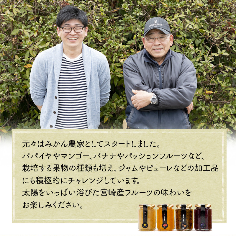 宮崎県産フルーツ 季節のお楽しみジャムセット(150g×4種セット)_M057-003