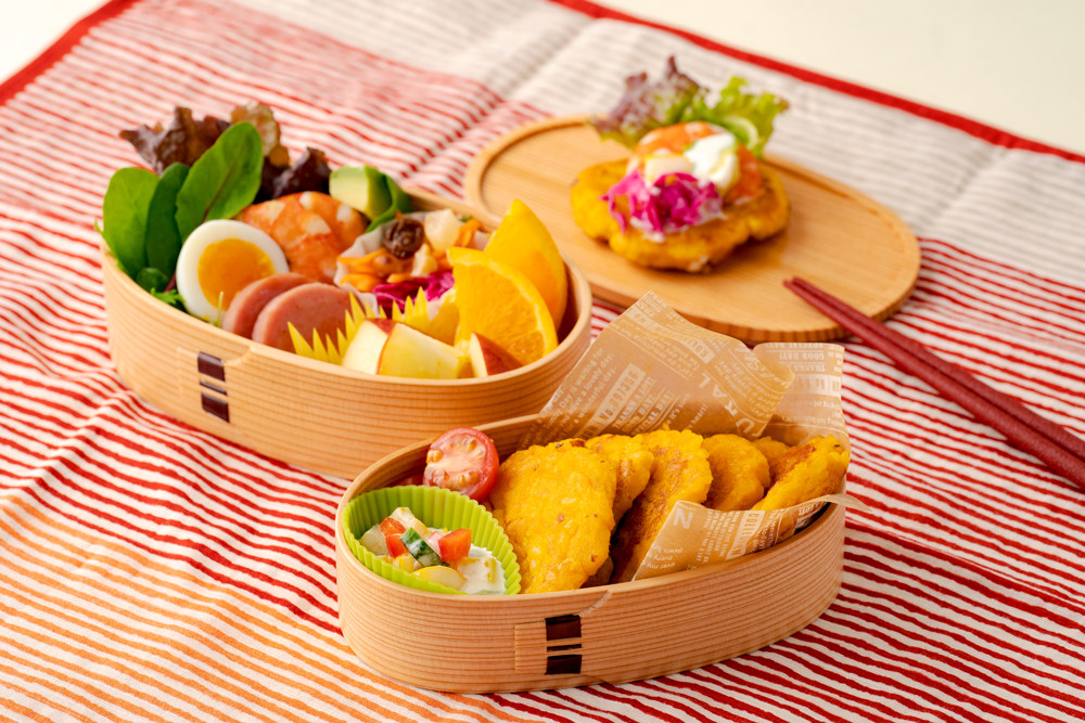 【大館曲げわっぱ】レディース入子弁当 370P6003　/ 曲げわっぱ 伝統 工芸品 お弁当箱 弁当箱 わっぱ弁当 わっぱ弁当箱  日本製 made in Japan 秋田杉 木 軽量 シンプル 職人 贈り物 贈答品 ギフト プレゼント 記念日 誕生日 祝い 東北 秋田 大館