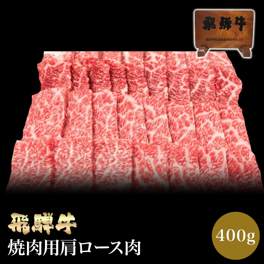 「肉の芸術品」飛騨牛肩ロース肉焼き肉用 400g F4N-0611