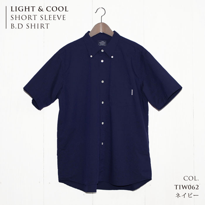 33-13　播州織メンズシャツ「THE INDUSTRY WORKS」（半袖・1着）【TIW_062（ネイビー）】LLサイズ