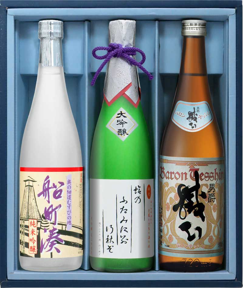 大垣むすびの地　こだわりの地酒セット　720ml×3本（俳句ラベル・船町港・バロンテッシン）