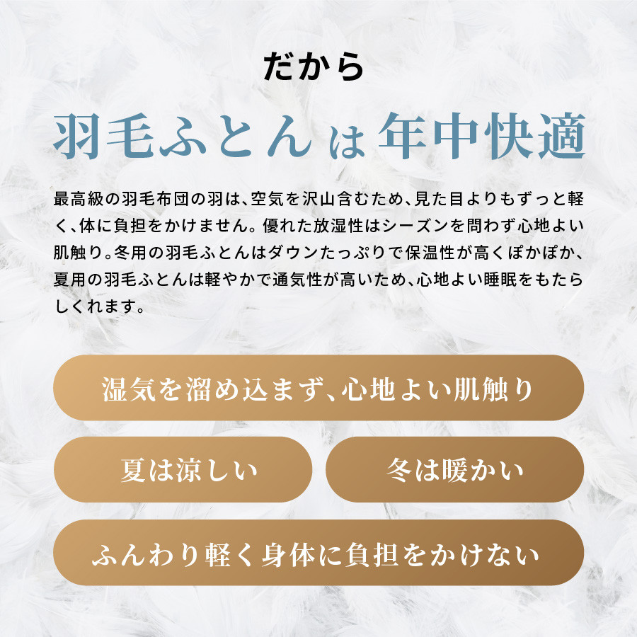 【完全立体キルト】羽毛掛けふとん 本掛け布団 （シングル）ポーランド産ホワイトダックダウン93％　きなり色 冬 【創業100年】
