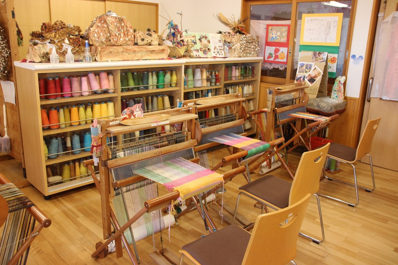 さをり織り(平ポーチ、まめ猫セット)