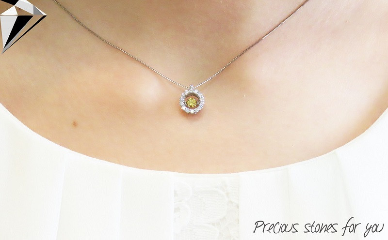 ナチュラルイエローダイヤモンド トゥインクルストーンペンダント プラチナ circle ネックレス ダイヤモンド ジュエリー アクセサリー 宝石 富士吉田 山梨