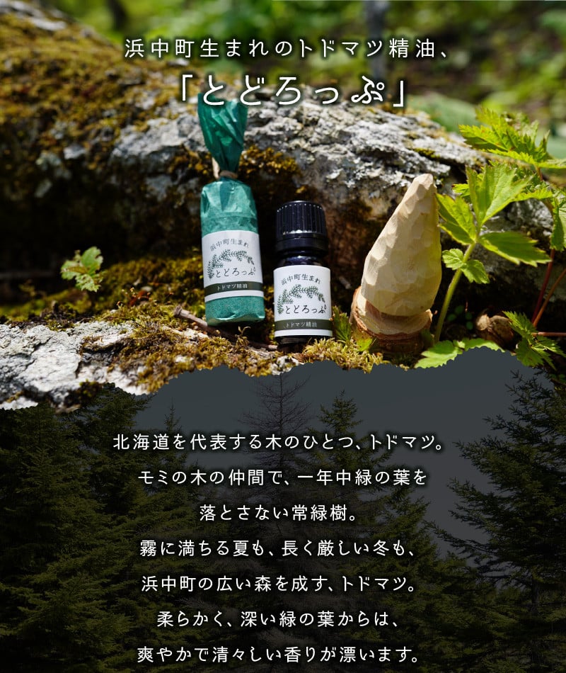 浜中町生まれトドマツ精油『とどろっぷ』5ml 5本_250701
