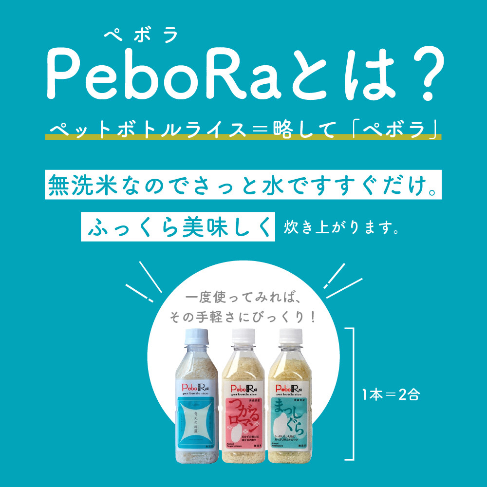 無洗米 青森県産 青天の霹靂 （Pebora 2合 300g ×24本） 令和7年産 青森県産 【特A 8年連続取得】
