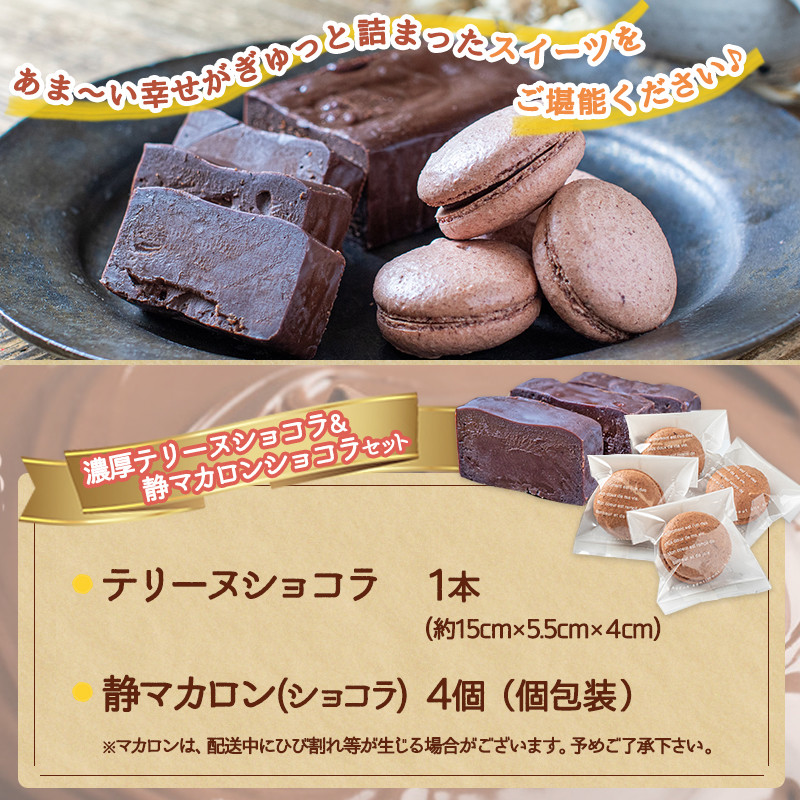 【お歳暮】濃厚テリーヌショコラ＆静マカロンショコラセット≪11月17日～12月21日お届け≫_LG-C203-WG_(都城市) カカオ分72％ チョコレート好きに 洋菓子 おやつ スイーツ 冷凍 ごほうびスイーツ 贈答 プレゼント ギフト お歳暮