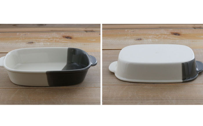 【美濃焼】 グラタン皿 長角 バイカラー minoruba 3色セット 【EAST table】 [MBS043]