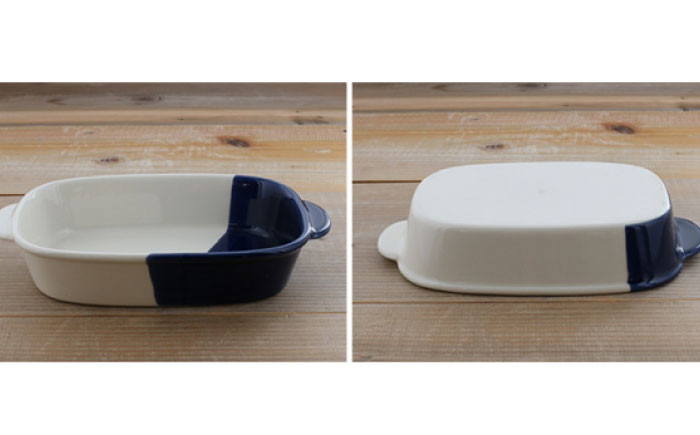 【美濃焼】 グラタン皿 長角 バイカラー minoruba 3色セット 【EAST table】 [MBS043]