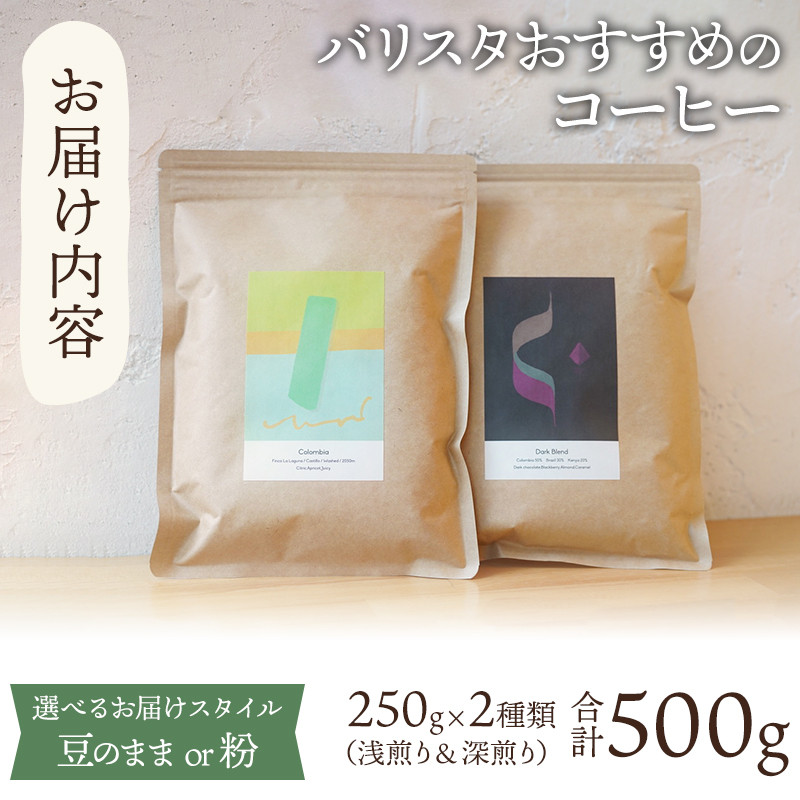 《粉》バリスタおすすめのコーヒー 250g×2種類 計500g_M200-005_01_p