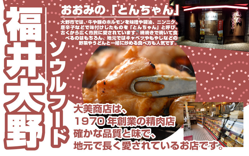大美のとんちゃん（ミックス）牛ホルモン ミックス 味噌ダレ 1kg（500g×2パック）