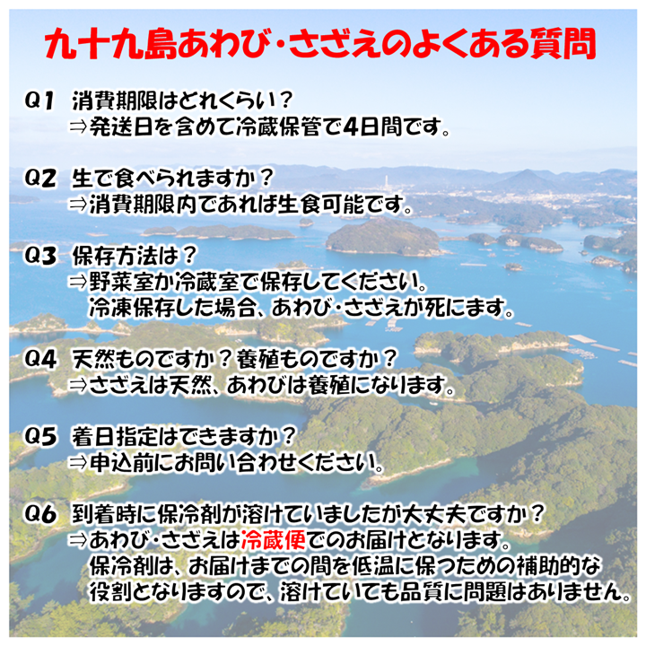 A176a 九十九島あわび(600g)・さざえ(600g) 生食 新鮮 魚介 魚貝 贈答 お中元 お歳暮 ギフト