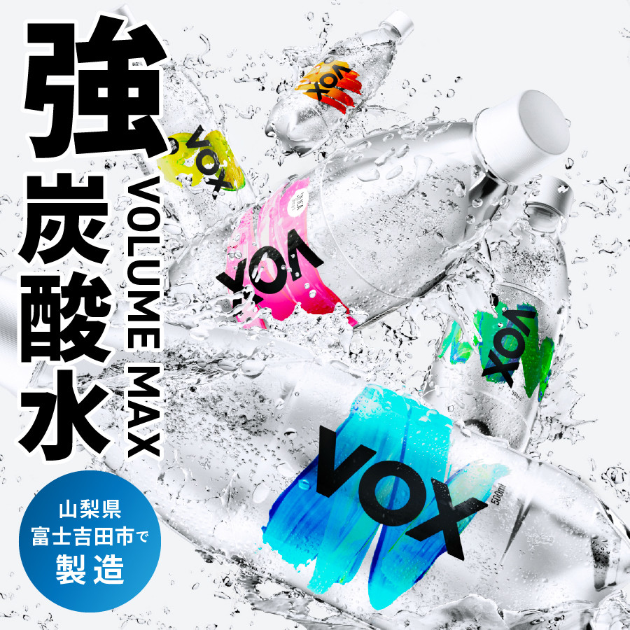 【12か月定期便】VOX バナジウム 強炭酸水 1000ml 15本(レモンフレーバー) ストック 保存 備蓄 防災 防災グッズ 山梨 富士吉田