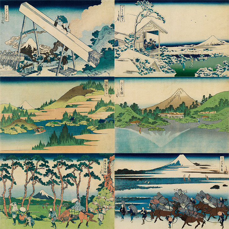 富嶽三十六景孔球版(御殿場コース版・葛飾北斎版36枚セット)
※着日指定不可