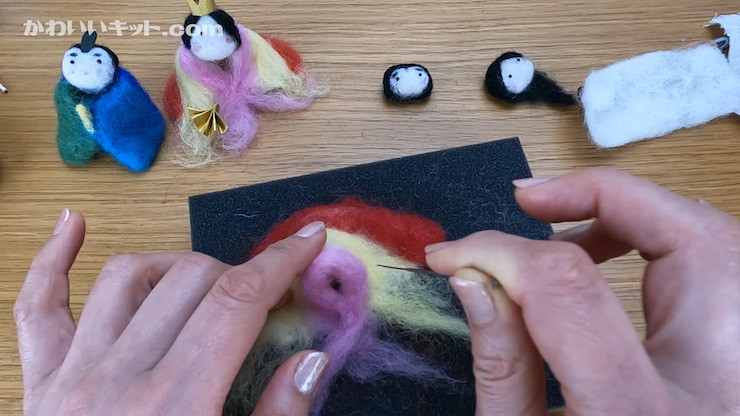 ひなまつり [ふわふわ癒しのお雛様] 手作り羊毛キット・親子で作れる動画付き【0458】