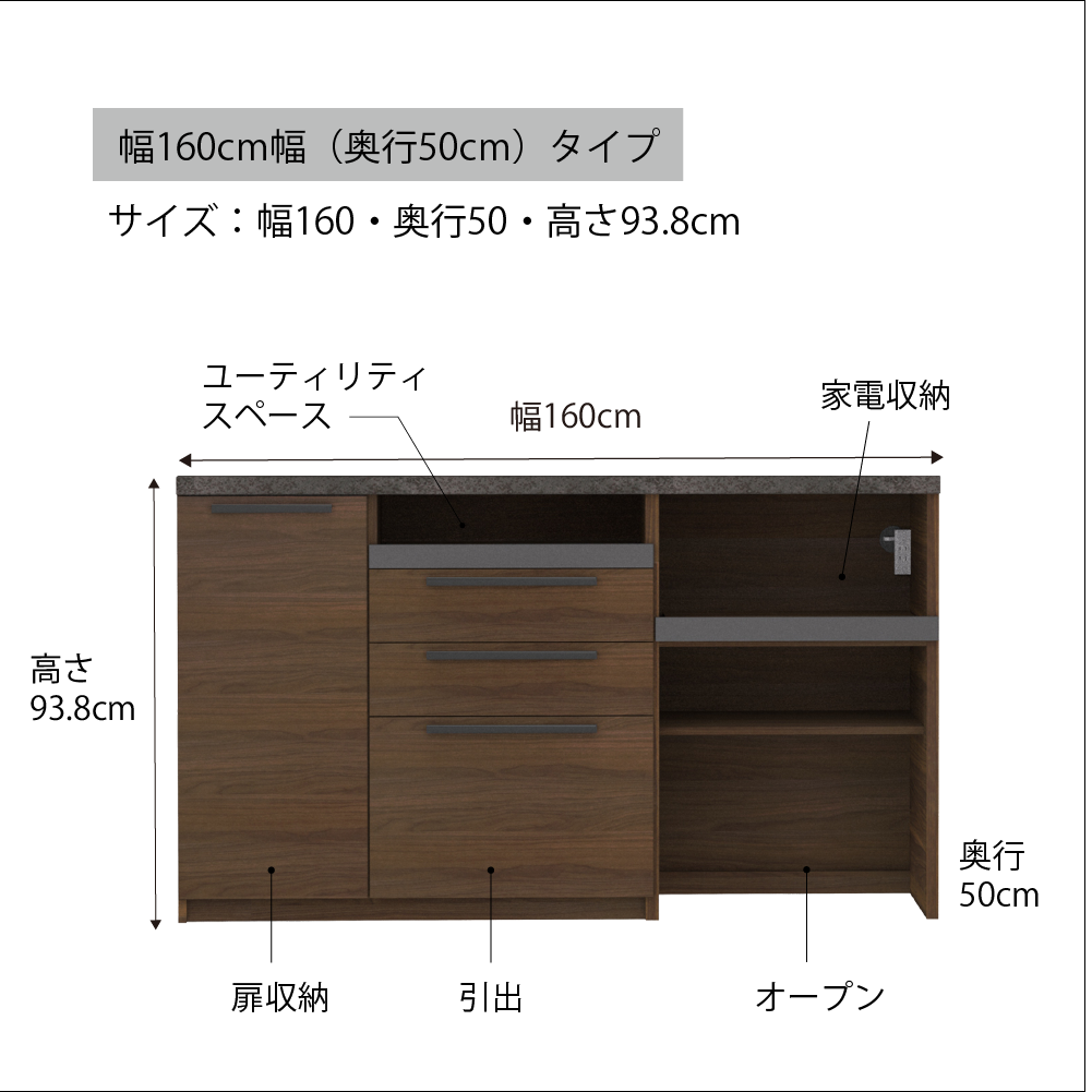 食器棚 カップボード 組立設置 SY-1600Rカウンター [No.601] ／ 家具 インテリア  岐阜県