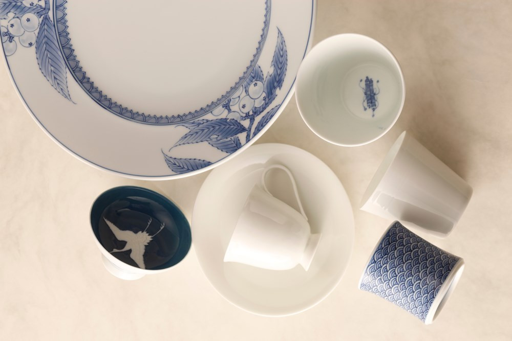 G101a 〈嘉久正窯〉棕櫚葉形皿2枚