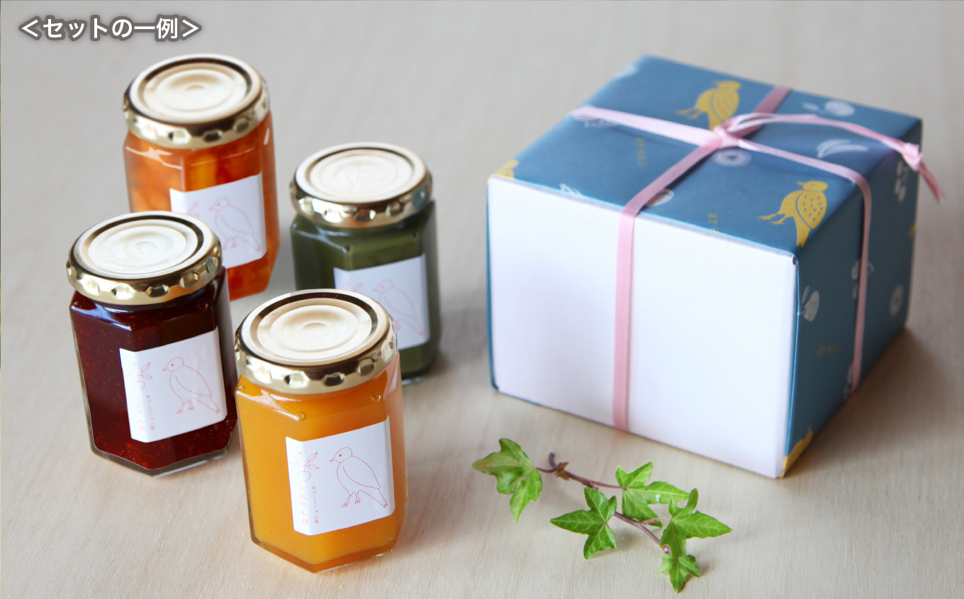 季節 の おすすめ ジャム  セット  160g  ４本  バラエティ 詰合せ  保存料 着色料 不使用  パン によく合う こだわり ジャム  日用品  もも モモ 桃 マンゴー  いちじく いちご イチゴ 苺 果肉 パン 朝食 朝ご飯 贈り物 贈答 箱詰め プレゼント ギフト 手作り ハンドメイド  詰め合わせ スイーツ おやつ ケーキ パンケーキ 美味しい 三重県 尾鷲市 KA-27