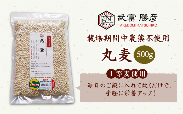 【全3回定期便】栽培期間中農薬不使用 麦詰合 500g×3種 ( 押麦 胚芽押麦 丸麦 ) 【葦農】[HAJ031] 麦 雑穀 雑穀米 麦ごはん 1等麦 特別栽培農産物 佐賀 食物繊維 500g ご飯 食べ比べ セット