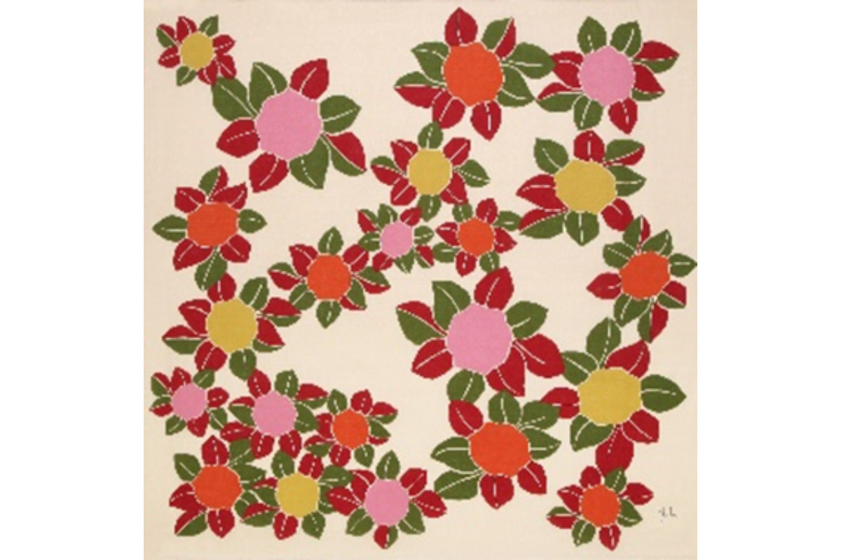 ウオーク社　手縫いふろしきハンドきせかえバッグセットM（カメリアス/ベージュ）（ハンドル色：チャ）