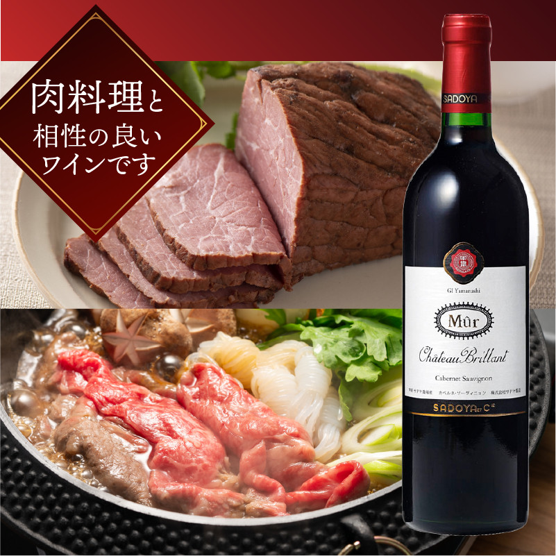 【定期便6回】 老舗ワイナリー サドヤの ミュールシャトーブリヤン赤白セットコース