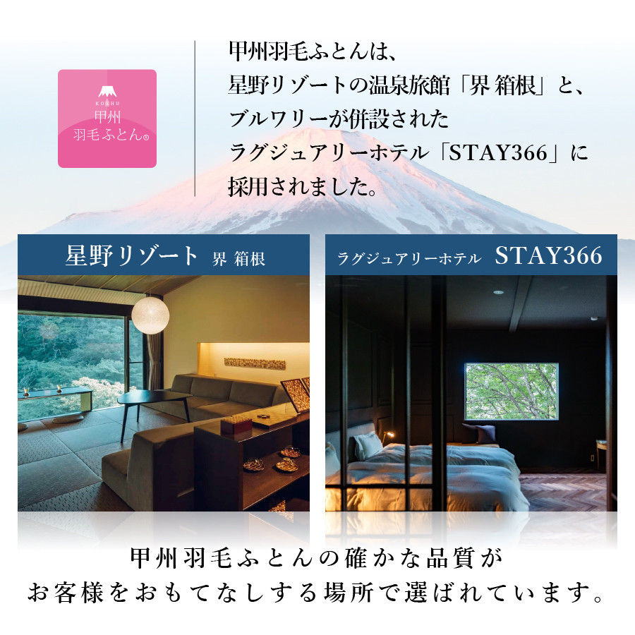 【甲州羽毛ふとん】ダニ通過率0%掛ふとんカバー ブルー（ダブル）