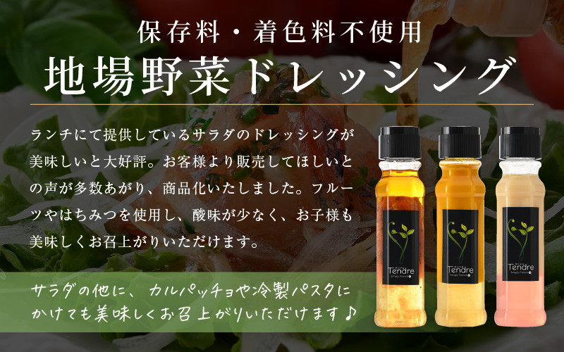 フレンチシェフが作る！地場野菜ドレッシング3種セット B 保存料・着色料不使用 【ドレッシング フレンチ サラダ 厳選 素材 野菜 トマト バジル ニンジン オレンジ レモン パスタ 手作り オリジナル 調味料 詰め合わせ セット ギフト】 [A-16906]