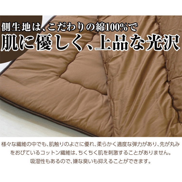 無地カラーこたつ掛け布団（正方形/大判205×205）ダークグリーン×ライトグリーン