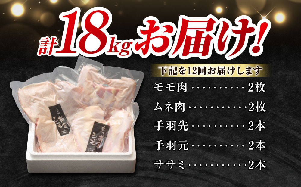 【１２回定期便】信州黄金シャモ1羽まるごとセット