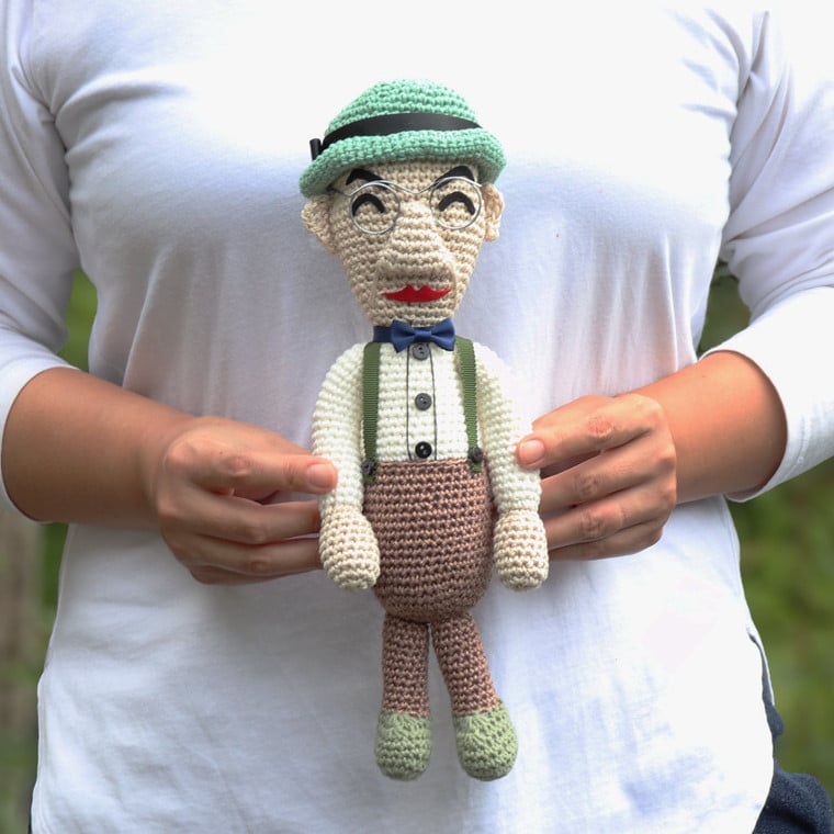 あみぐるみ まきのくん (30~35cm)1体 人形 編みぐるみ ぬいぐるみ 牧野富太郎 博士 らんまん 朝ドラ