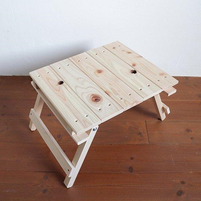 【ひのき香る工作キット】折りたたみミニテーブル / 木工 DIY 木製 コンパクト テーブル ローテーブル 木育 体験 ハンドメイド キット  【木作り工房こだかさ】 [ATAT007]