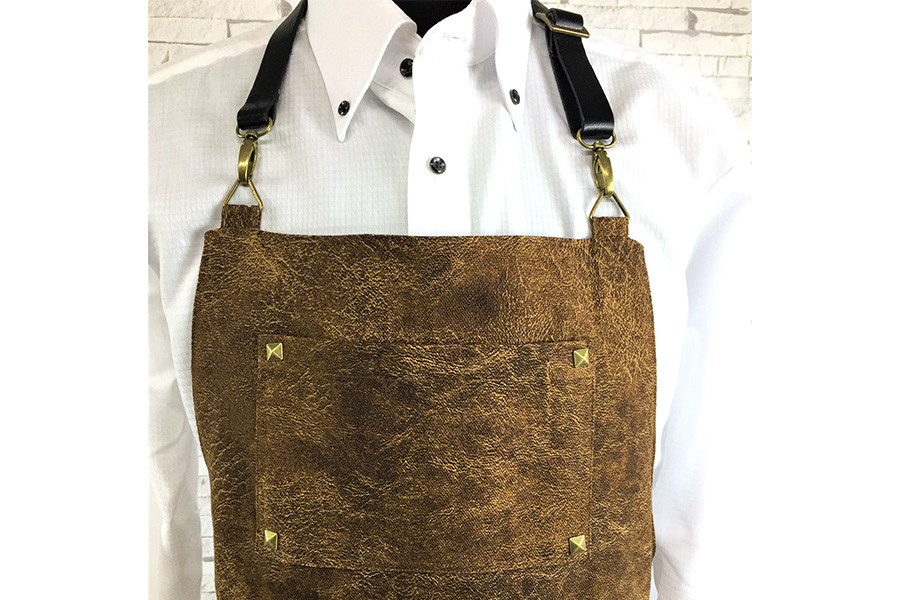 エプロン 革風 茶エプロン Lサイズ 衣類 キッチン ラブリーグレイス