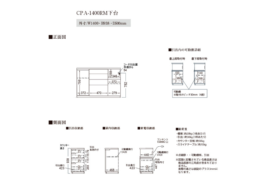 カウンターCPA-1400RM [No.850] ／ 家具 インテリア シンプル 岐阜県