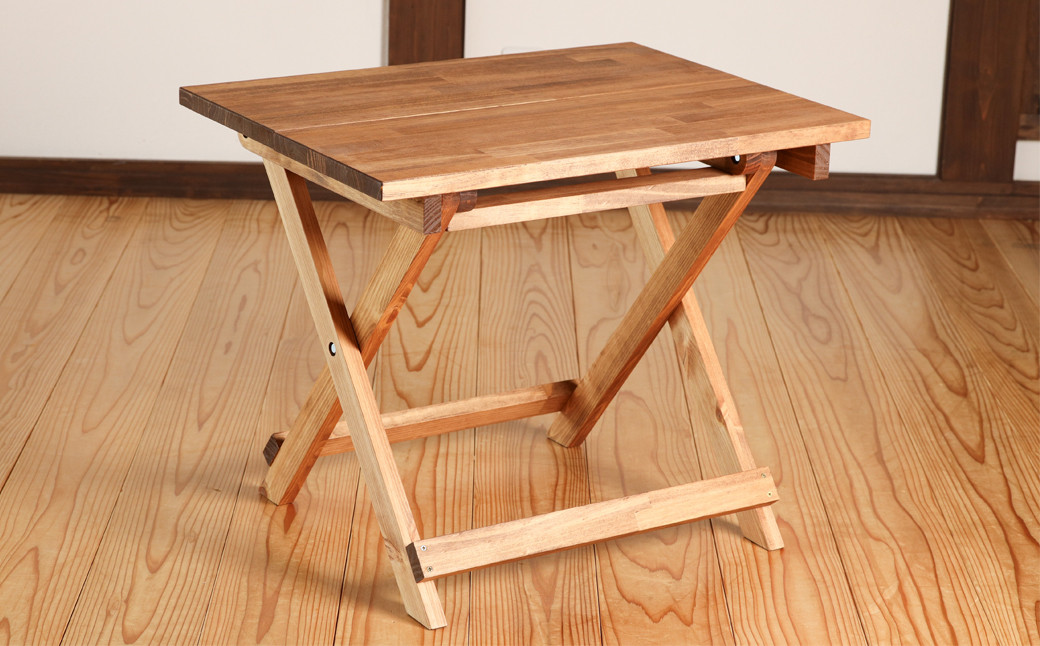 折りたたみテーブル(高さ46cm 幅60cm 奥行45cm)机 アウトドア 折り畳み 持ち運び キャンプ テーブル 木 シンプル コンパクト