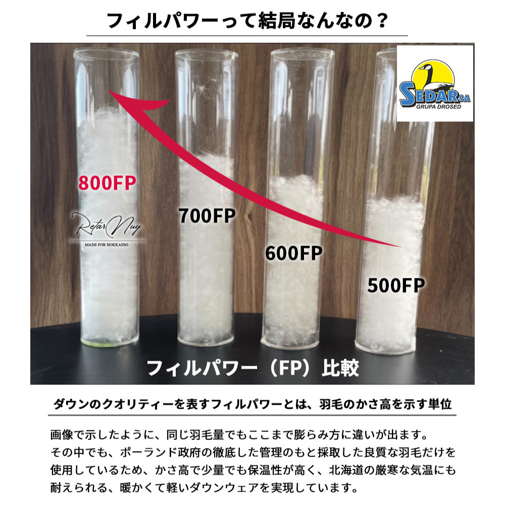 ＜UNISEX＞北海道ダウン：RETAR NUY/レタールヌイ［SOY/ソイ］DOWN PARKA ［KHAKI/XLサイズ］