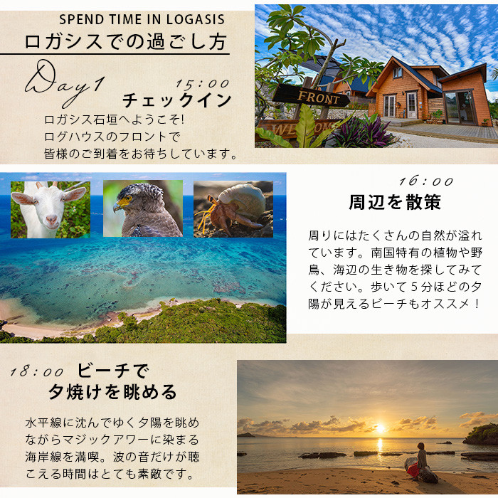 ロガシス石垣野底ヴィラ 宿泊及びサービス利用券3千円分【沖縄県 石垣島 宿泊券 アクティビティ 四輪バギー カヤック BBQ 国内旅行 リゾート ホテル 旅 旅行 宿泊補助券 観光】LG-4