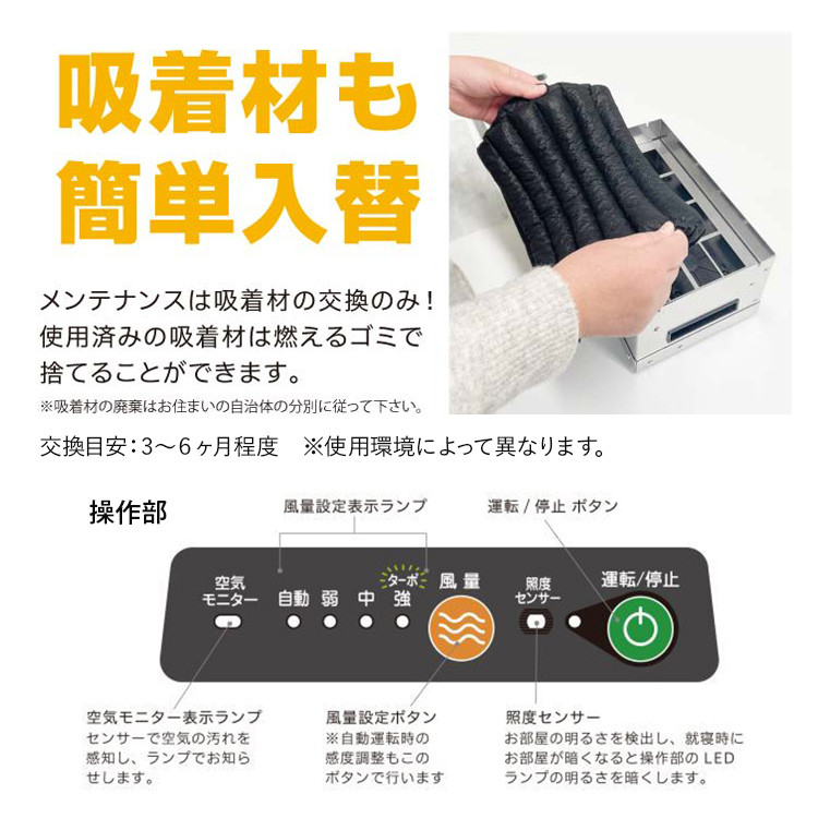 吸着式空気脱臭装置「AC-NEX」吸着剤 高性能活性炭 化学物質 脱臭 生ごみ トイレ 介護 工場 ペット 福岡 志免