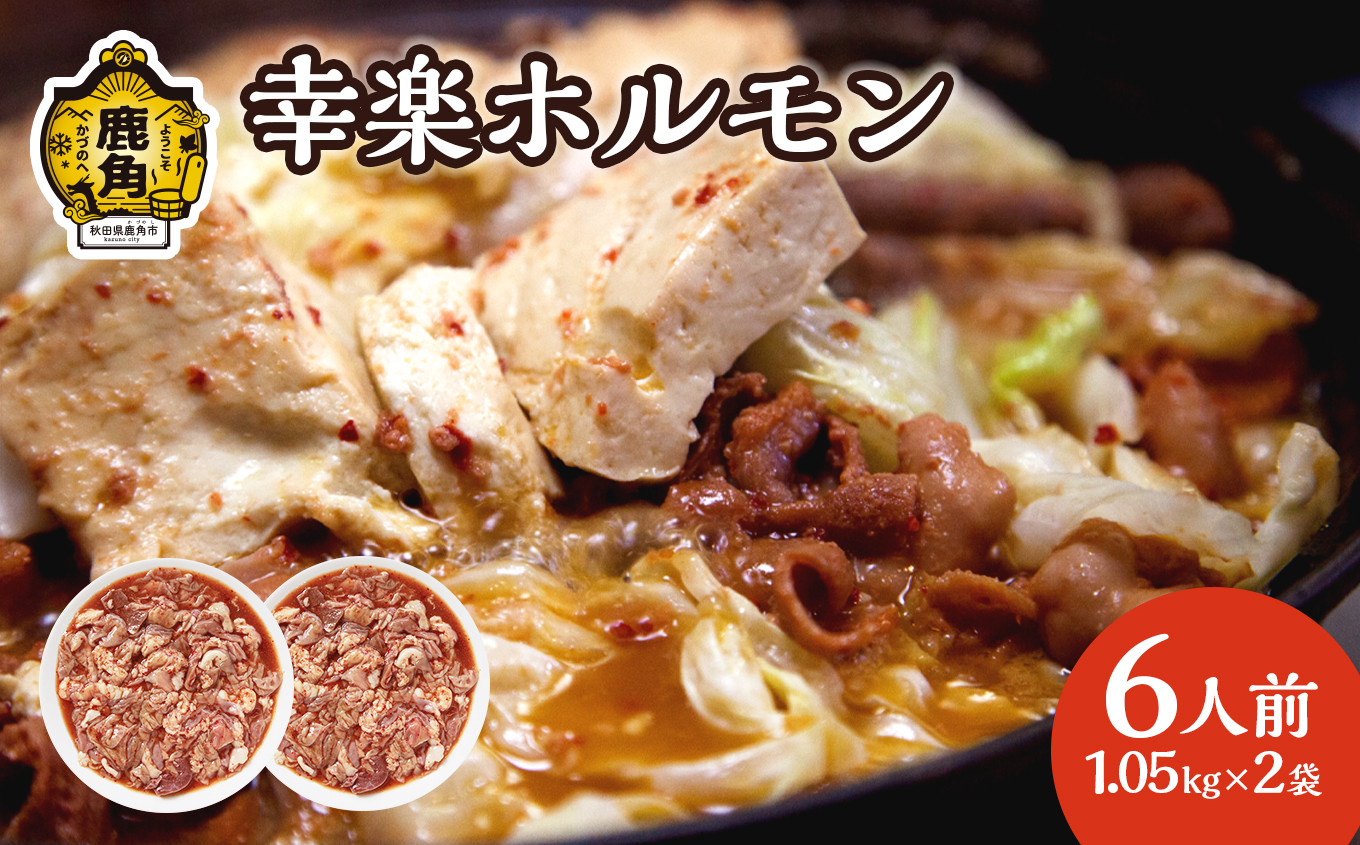 濃い甘の秘伝自家製ダレ 幸楽ホルモン 1.05kg × 2袋 (6人前)【ホルモン幸楽】 中島企画 幸楽ホルモン 鹿角 かづの ホルモン 幸楽 花輪 秋田県 秋田 あきた 鹿角市 豚ホルモン 味付