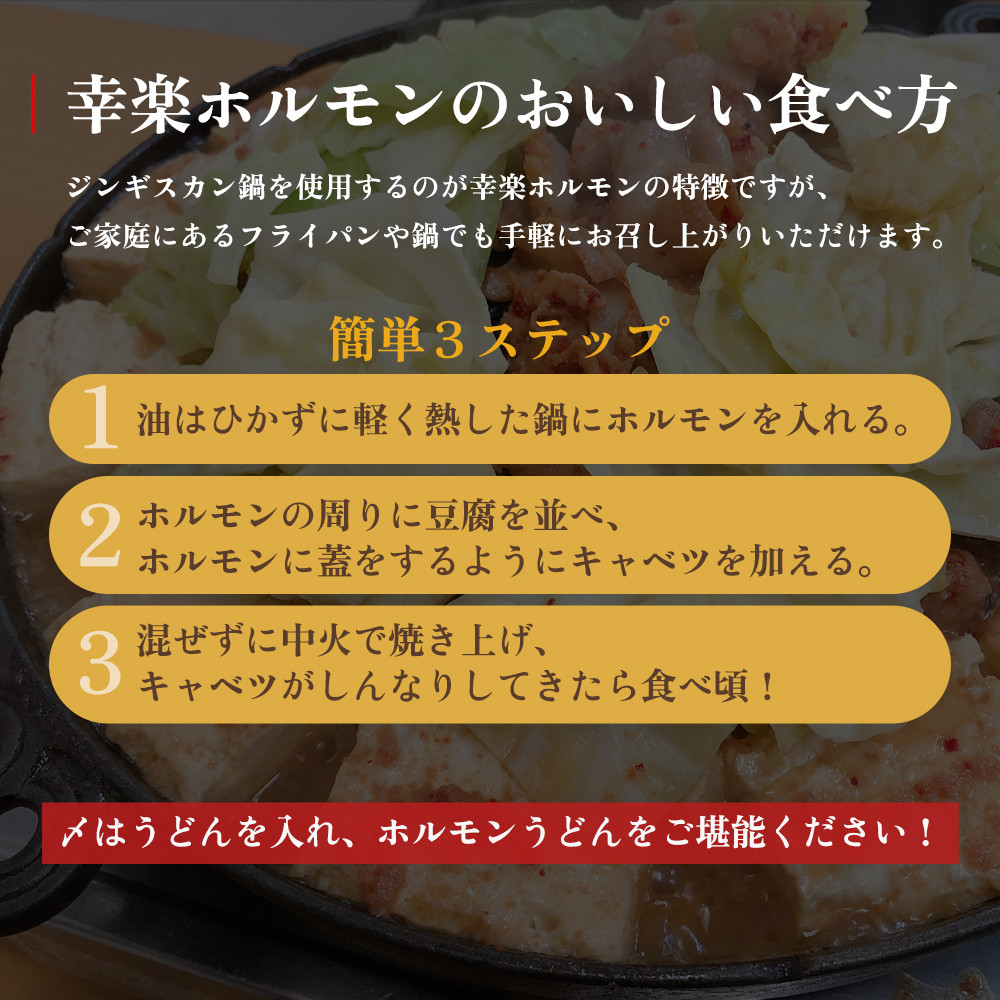 濃い甘の秘伝自家製ダレ 幸楽ホルモン 1.05kg × 2袋 (6人前)【ホルモン幸楽】 中島企画 幸楽ホルモン 鹿角 かづの ホルモン 幸楽 花輪 秋田県 秋田 あきた 鹿角市 豚ホルモン 味付