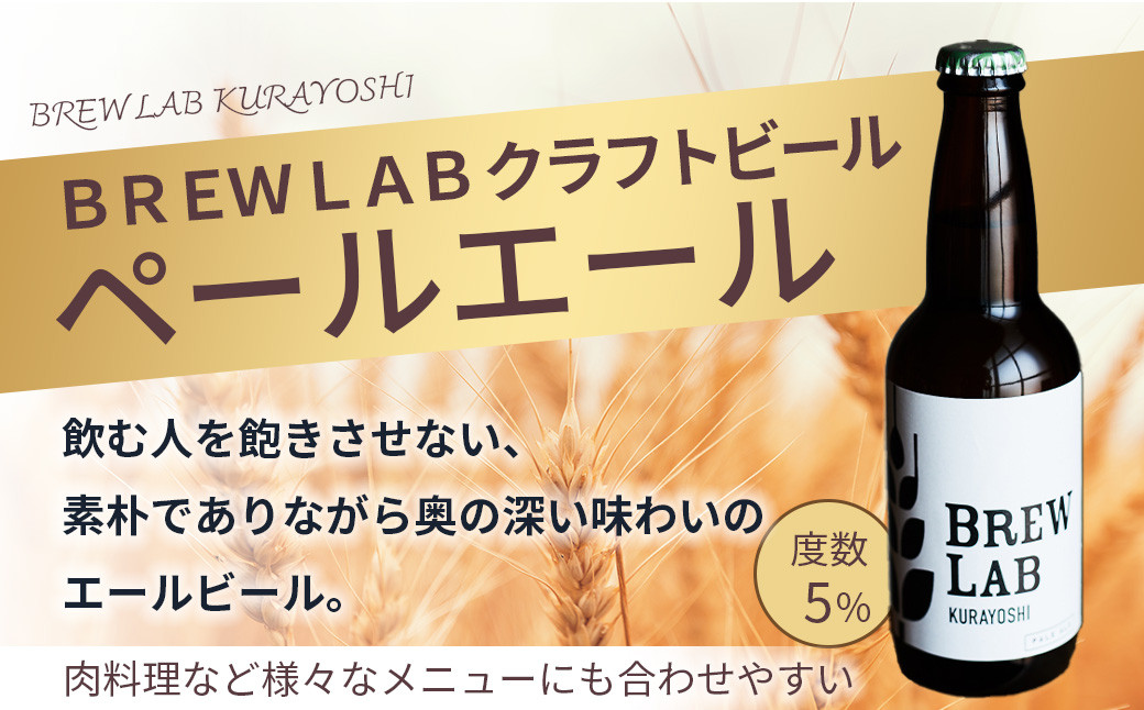 BREW LAB クラフトビール【6本セット】 ビール クラフトビール 地ビール ペールエール ゴールデンエール 鳥取県 倉吉市 珍しい 美味しい ビール党 クラフトビア 手作り おすすめ 飲み比べ 詰め合わせ 大容量