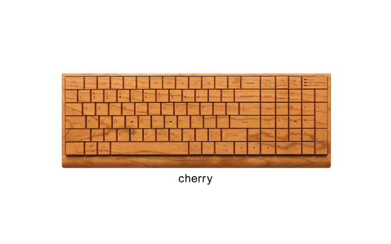 【Hacoa】無機質なパソコン周りに温もりをプラスする木製キーボード チェリー「Full Ki-Board Wireless」[P-06101a] /キーボード ワイヤレス 木製 ウッド チェリー ウォールナット  ギフト プレゼント おしゃれ シンプル ハコア